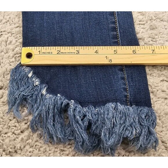INC International Concepts Womens Jeans Cropped Fringe Straight Mid Rise Blue 4 - Picture 14 of 16